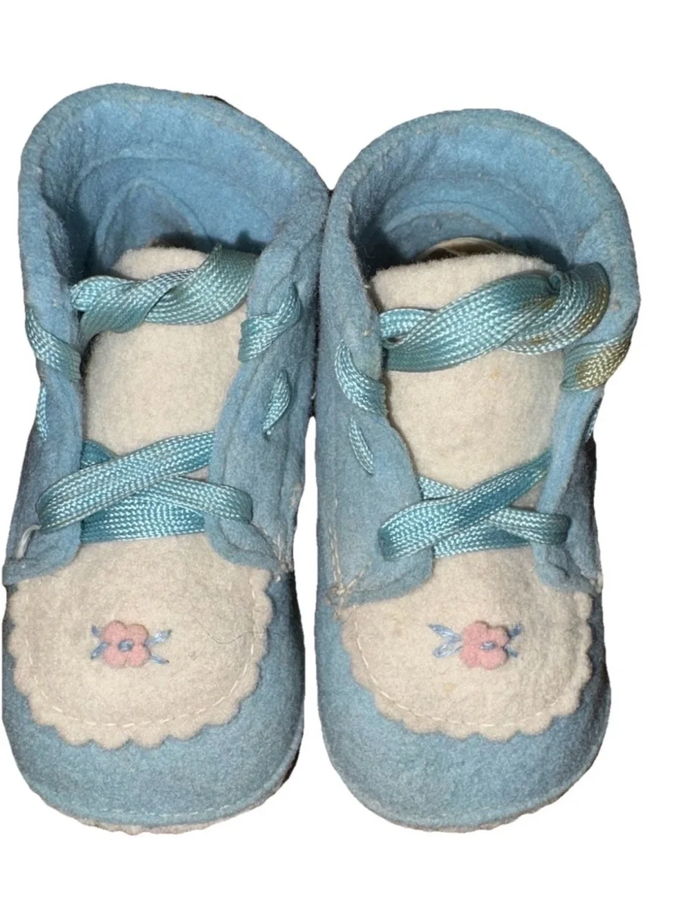 Soft Blue Floral Baby Shoes - Plush Comfort